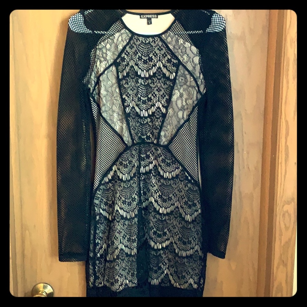 Black lace pattern Express dress